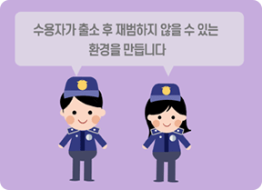 수용자가 출소 후 재범하지 않을 수 있는 환경을 만듭니다